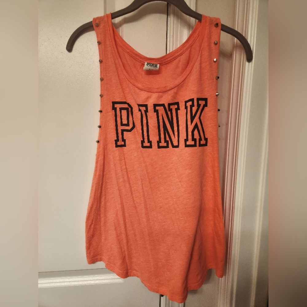 VS PINK- Orange Studded Tank Top